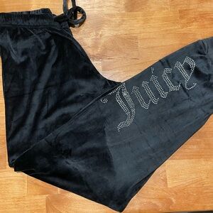 Juicy Couture Sleep Black Velour Jogger Pants Small
